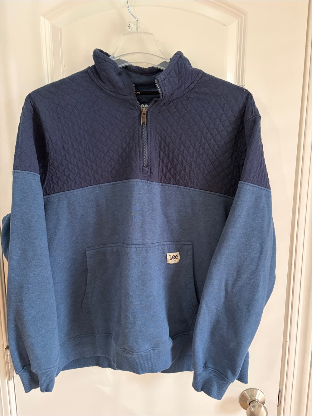 Lee Two-Tone Quilted Yoke Half-Zip Pullover - Navy & Blue